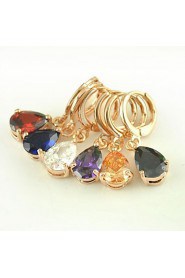 Fashion Exquisite Copper Water Droplets Zircon Earrings(More Colors)