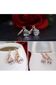 Fashion Exquisite Copper Water Droplets Zircon Earrings(More Colors)