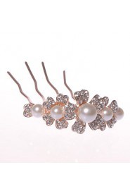 Flowers Alloy Hair Combs With Imitation Pearl/Rhinestone Wedding/Party Headpiece