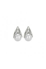 Hoop Earrings Women's Alloy Earring Imitation Pearl