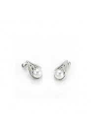 Hoop Earrings Women's Alloy Earring Imitation Pearl