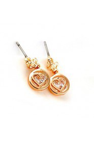 Brass With Cubic Zirconia Stud Earrings