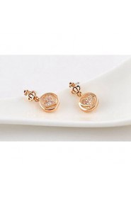 Brass With Cubic Zirconia Stud Earrings