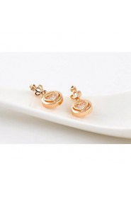 Brass With Cubic Zirconia Stud Earrings