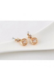 Brass With Cubic Zirconia Stud Earrings