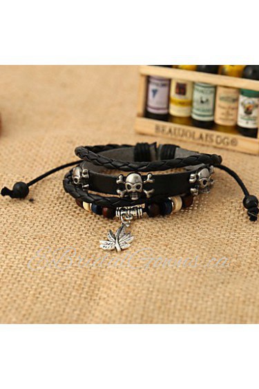 Fashion Genuine Leather Best Sales Bracelet(Black)(1Pc)