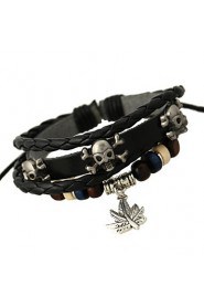 Fashion Genuine Leather Best Sales Bracelet(Black)(1Pc)