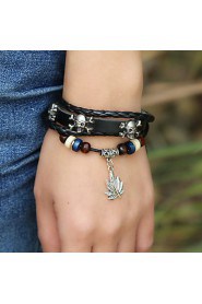 Fashion Genuine Leather Best Sales Bracelet(Black)(1Pc)