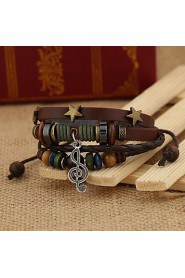 Vintage Style Genuine Leather Foreign Trade Hot Sales Bracelet(Brown)(1Pc)