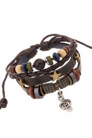 Vintage Style Genuine Leather Foreign Trade Hot Sales Bracelet(Brown)(1Pc)