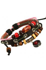 Fashion Genuine Leather Adjustable Bracelet(Brown)(1Pc)