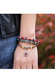 Fashion Genuine Leather Adjustable Bracelet(Brown)(1Pc)