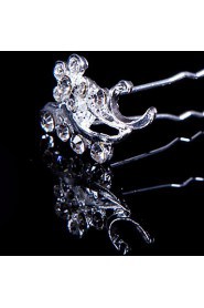 Fashion Alloy Hairpins With Rhinestone Wedding/Party Headpiece(Set of 4)