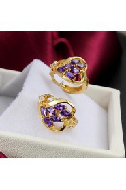 Amazing Brass Yellow Gold Plated with Cubic Zirconia Girls' Earrings(More Colors)