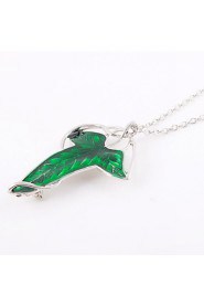 Fashion Leaf Shape Green Alloy Movie Pendant Necklace(1 Pc)