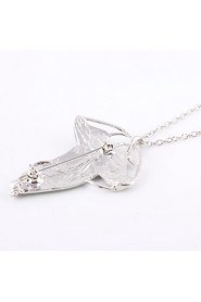 Fashion Leaf Shape Green Alloy Movie Pendant Necklace(1 Pc)