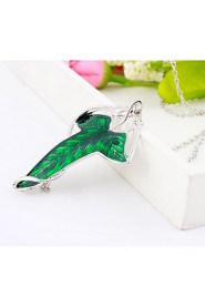 Fashion Leaf Shape Green Alloy Movie Pendant Necklace(1 Pc)