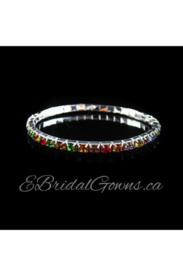 Multicolor Ladies' Rhinestone Wedding Tennis In Silver Alloy