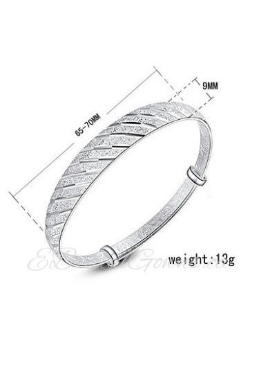 Fashion Sterling Silver Plated Bangle Women's Bracelet