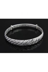 Fashion Sterling Silver Plated Bangle Women's Bracelet