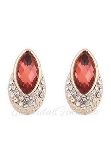 Beautiful Colorful Female Long Statement Earrings Fashion Jewelry Bridal Wedding Vintage Full Rhinestone Stud Earrings