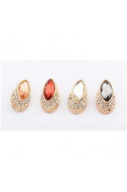 Beautiful Colorful Female Long Statement Earrings Fashion Jewelry Bridal Wedding Vintage Full Rhinestone Stud Earrings