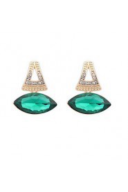 Super Retro Statement Mix Colors Simulated Gem Pierced Stud Earrings Women Jewelry