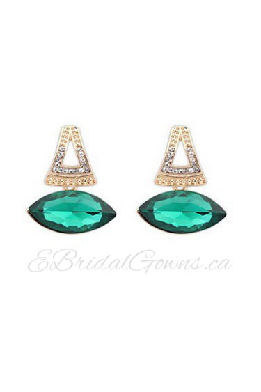 Super Retro Statement Mix Colors Simulated Gem Pierced Stud Earrings Women Jewelry