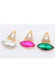 Super Retro Statement Mix Colors Simulated Gem Pierced Stud Earrings Women Jewelry