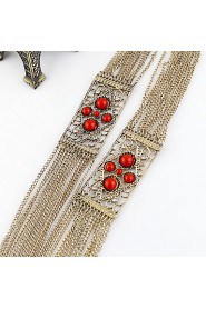 Luxury Design Multilayer Alloy Chain With Imitation Pearl Rhinestone Necklace