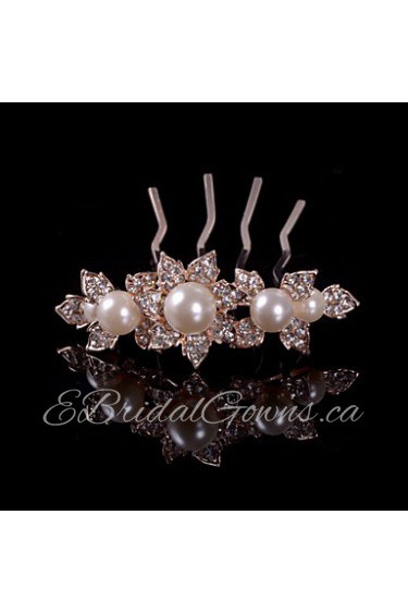 Fashion Imitation Pearl Hair Combs With Wedding/Party Headpiece