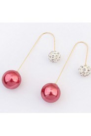 Women's Fine Fashion Elegant Exquisite Pearl Drop Earrings With Multi-stone/Rhinestone