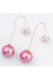 Women's Fine Fashion Elegant Exquisite Pearl Drop Earrings With Multi-stone/Rhinestone