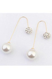 Women's Fine Fashion Elegant Exquisite Pearl Drop Earrings With Multi-stone/Rhinestone