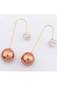 Women's Fine Fashion Elegant Exquisite Pearl Drop Earrings With Multi-stone/Rhinestone