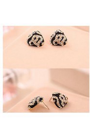 Leopard Cristal Triangle and square Stud Earrings With Rhinestone