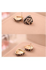 Leopard Cristal Triangle and square Stud Earrings With Rhinestone