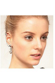 (1 Pair) Fashion (Geometric Drop) Multicolor Alloy Clips Earring(Gold,Silver)