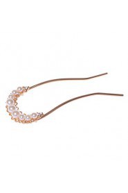 U-shaped Alloy Hairpins With Imitation Pearl/Rhinestone Wedding/Party Headpiece
