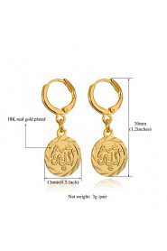 New Muslim Allah Drop Earrings for Women 18K Real Chunky Gold Platinum Plated Islamic Jewelry