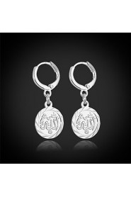 New Muslim Allah Drop Earrings for Women 18K Real Chunky Gold Platinum Plated Islamic Jewelry