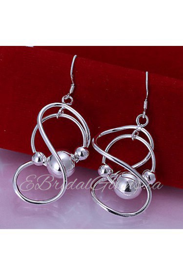 Simple Number 8 Shape Silver Plated Earring(Silver)(1Pair)