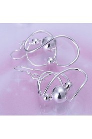 Simple Number 8 Shape Silver Plated Earring(Silver)(1Pair)