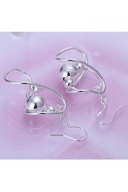 Simple Number 8 Shape Silver Plated Earring(Silver)(1Pair)