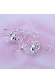 Simple Number 8 Shape Silver Plated Earring(Silver)(1Pair)