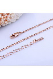 Fashion Classic Shape Rose Gold Plated Copper Alloy Chain Necklace(Gold,Rose Gold,White Gold)(1Pc)