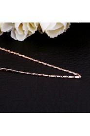 Fashion Classic Shape Rose Gold Plated Copper Alloy Chain Necklace(Gold,Rose Gold,White Gold)(1Pc)