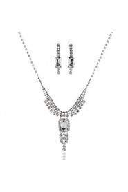 Fashion Ladies'/Women's Alloy Wedding/Party Jewelry Set With Rhinestone