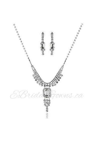 Fashion Ladies'/Women's Alloy Wedding/Party Jewelry Set With Rhinestone