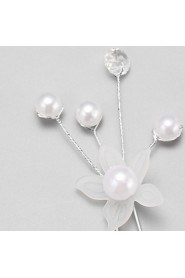 Women's / Flower Girl's Pearl / Alloy / Imitation Pearl Headpiece-Wedding / Special Occasion Hair Pin 2 Pieces White Round